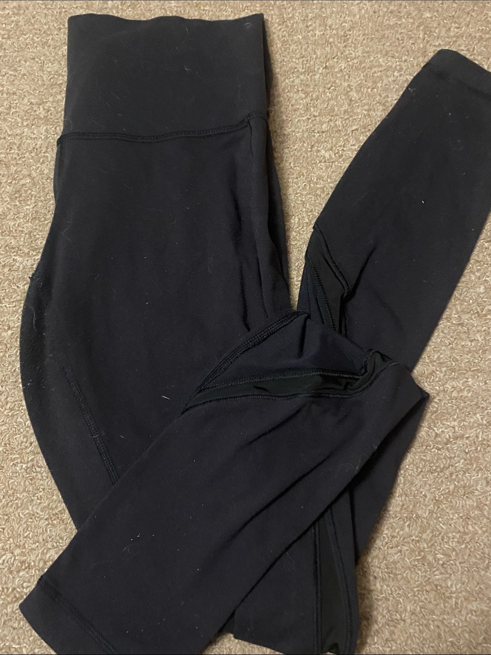 lululemon athletica Black Track Joggers mesh lower leg!!
